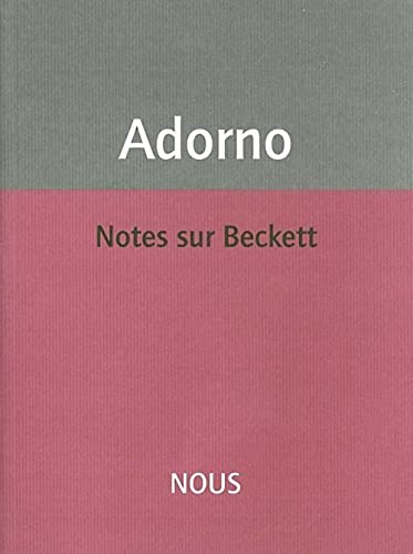 Notes sur Beckett (9782913549265) by Adorno, Theodor W.