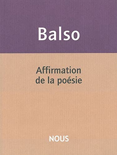 Beispielbild fr Affirmation de la poAcsie (French Edition) zum Verkauf von Moe's Books