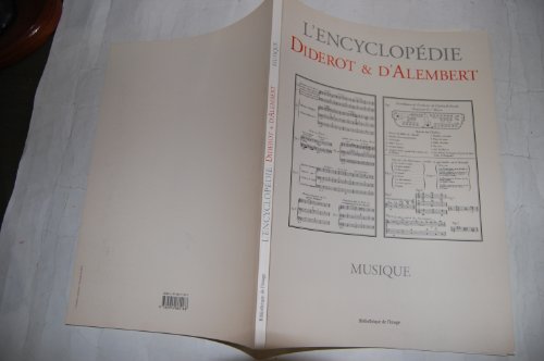 Imagen de archivo de L'Encyclopdie Diderot & d'Alembert, Volume 16: Musique; Recueil de planches, sur les sciences, les arts libraux, et les arts mchaniques, avec leur explication a la venta por BISON BOOKS - ABAC/ILAB