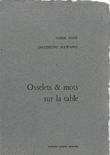 Stock image for Osselets & mots sur la table [Broch] Huot, Marie et Blewanus, Jacqueline for sale by BIBLIO-NET