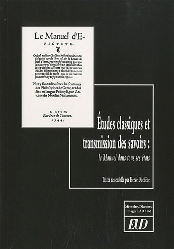Stock image for tudes classiques et transmission des savoirs for sale by Ammareal