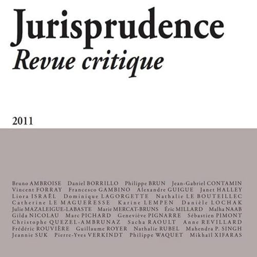 Stock image for JURISPRUDENCE - REVUE CRITIQUE 2011 for sale by Gallix