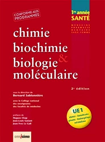 Beispielbild fr Chimie, biochimie & biologie molculaire : UE1 - Atomes, biomolcules, gnome, bionergtique, mtabolisme zum Verkauf von medimops