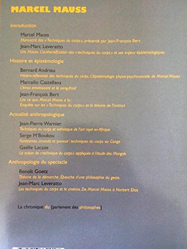 Stock image for Le Portique, N 17, 1er semestre : Marcel Mauss et les Techniques du corps for sale by Ammareal