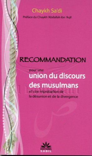 Imagen de archivo de Recommandation pour une Union du Discours des Musulmans a la venta por medimops