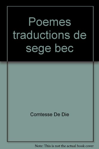 9782917111000: Poemes traductions de sege bec