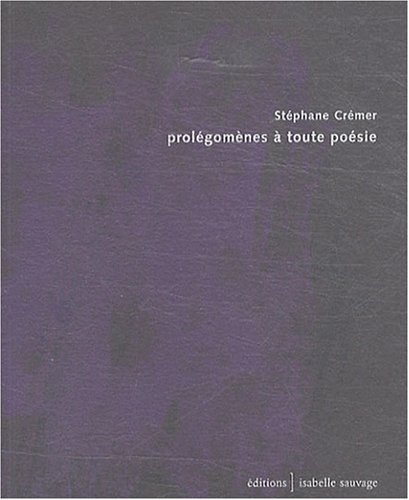 Stock image for prolgomnes  toute posie for sale by Chapitre.com : livres et presse ancienne