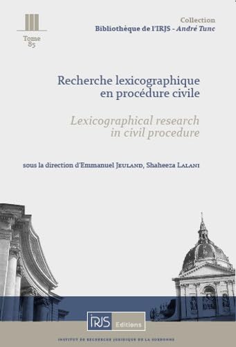 Beispielbild fr Recherche lexicographique en procdure civile zum Verkauf von Ammareal