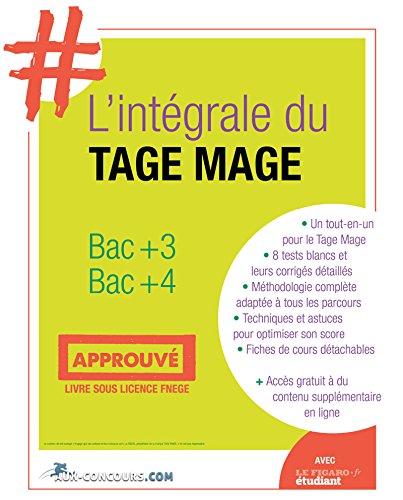 Stock image for L'intgrale du test Tage Mage : Bac+3 Bac+4 for sale by Ammareal