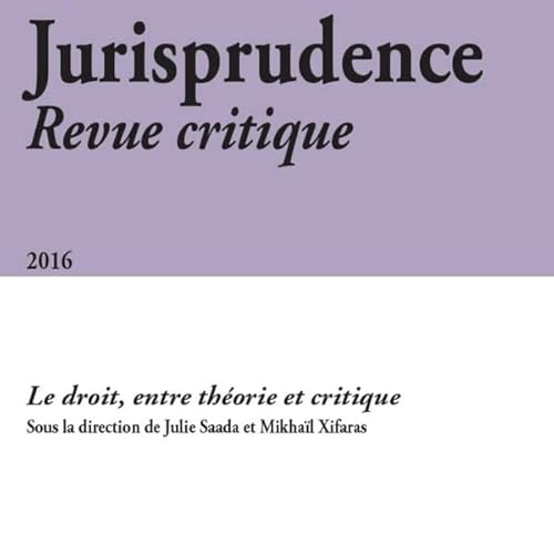 Stock image for Jurisprudence. Revue Critique 2016 for sale by Revaluation Books