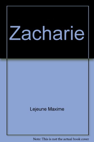 Beispielbild fr Zacharie [Broch] zum Verkauf von Au bon livre