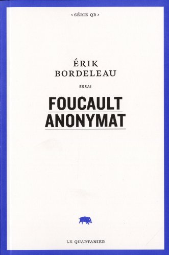 Beispielbild fr FOUCAULT ANONYMAT zum Verkauf von Books Unplugged