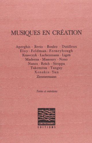 Beispielbild fr Musiques en cration zum Verkauf von Gallix