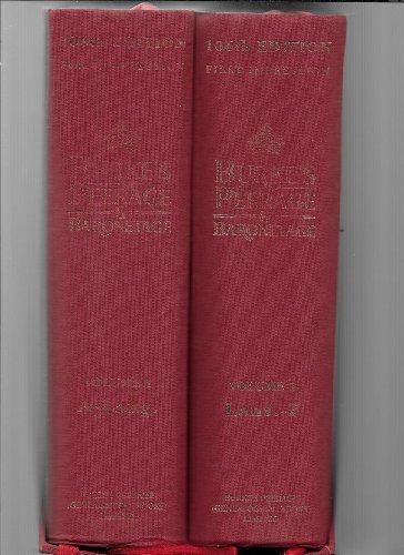 Burke's Peerage and Baronetage 2 volumes