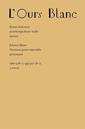 Beispielbild fr Partition pour ensemble grimacant [Broch] Blanc, Johana zum Verkauf von BIBLIO-NET
