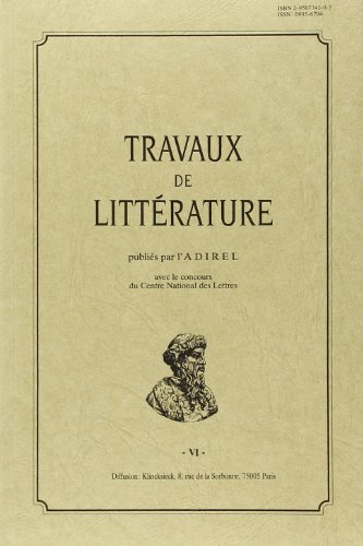 Beispielbild fr TRAVAUX DE LITTERATURE zum Verkauf von Gallix