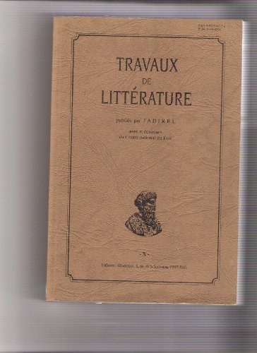 Beispielbild fr Travaux de Littrature. Volume X zum Verkauf von Ammareal