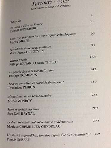 Beispielbild fr Parcours n 21/22 - Les cahiers du Grep Midi-Pyrnes zum Verkauf von Ammareal