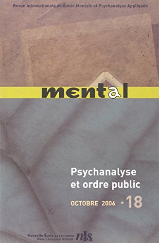 9782952633413: Mental N18 Psychanalyse Et Ordre Public Novembre 2011