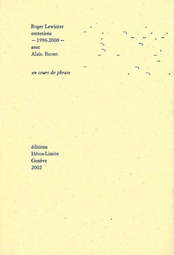 9782970030003: En cours de phrase: Entretiens avec Alain Berset 1996-2000