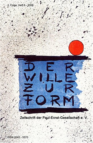 9783000183638: Der Wille zur Form