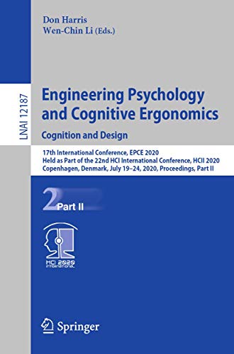 Imagen de archivo de Engineering Psychology and Cognitive Ergonomics. Cognition and Design (Lecture Notes in Computer Science) a la venta por HPB-Red