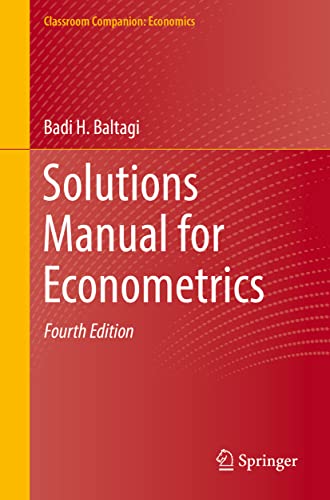 Stock image for Solutions Manual for Econometrics (Classroom Companion: Economics) for sale by GF Books, Inc.