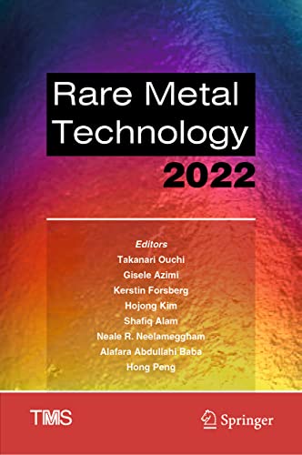 9783030926618: Rare Metal Technology 2022