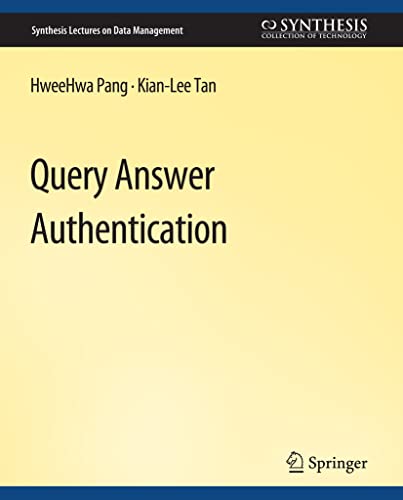 Immagine dell'editore per Query Answer Authentication venduto da Chiron Media