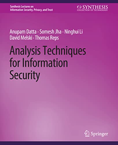 Beispielbild fr Analysis Techniques for Information Security zum Verkauf von Chiron Media