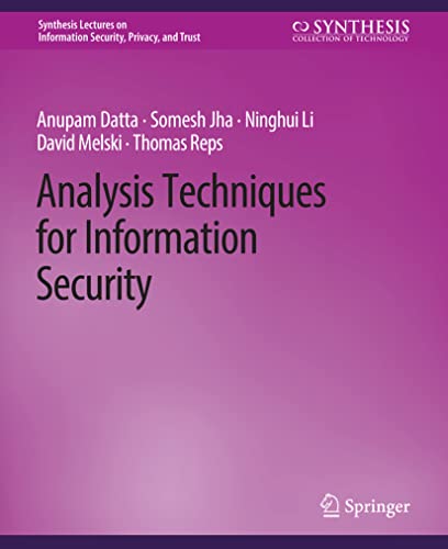 Stock image for Analysis Techniques for Information Security for sale by Chiron Media