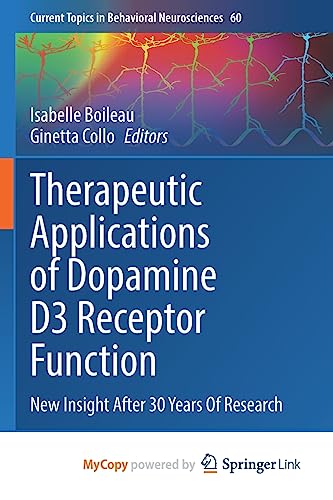 Stock image for Therapeutic Applications of Dopamine D3 Receptor Function for sale by PBShop.store US