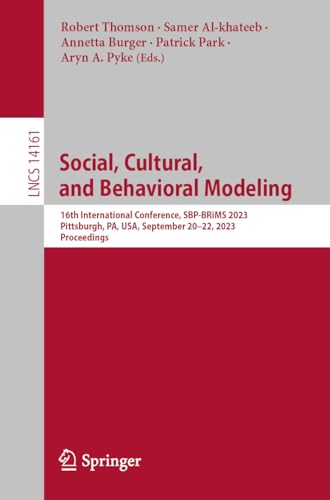 Beispielbild fr Social, Cultural, and Behavioral Modeling zum Verkauf von Blackwell's
