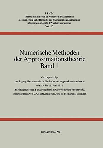 Imagen de archivo de Numerische Methoden Der Approximationstheorie: Vol 1 a la venta por Revaluation Books