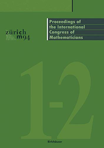 9783034898973: Proceedings of the International Congress of Mathematicians: August 3–11, 1994 Zrich, Switzerland