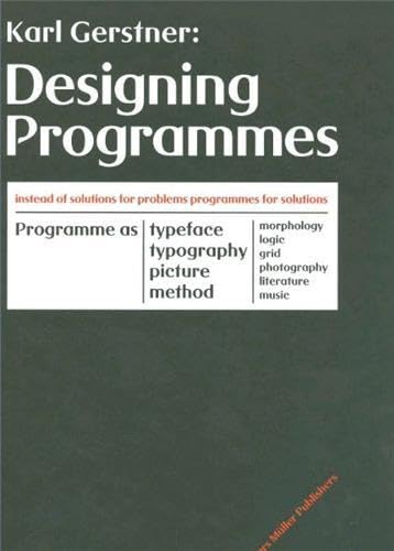 9783037780930: Karl Gerstner Designing Programmes /anglais