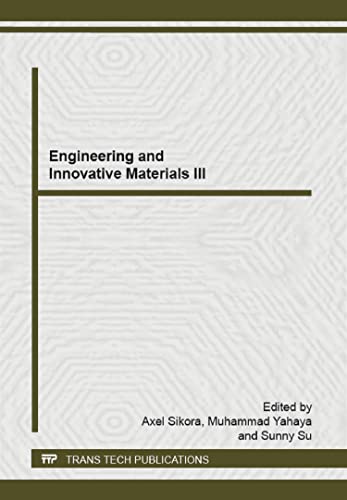 9783038352853: Engineering and Innovative Materials III: Volume 1043 (Advanced Materials Research, Volume 1043)