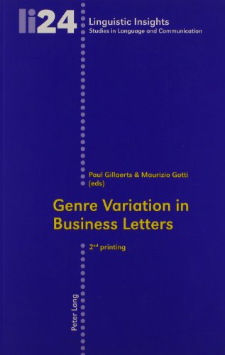 Stock image for Genre Variation in Business Letters (Linguistic Insights) for sale by Irish Booksellers