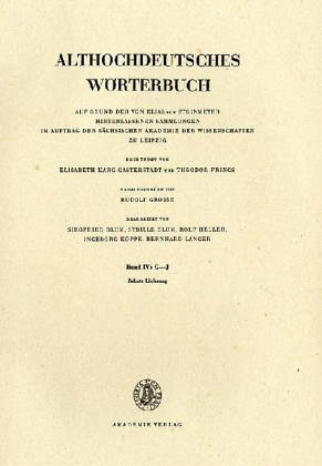 9783050020792: Althochdeutsches Woerterbuch: Vol IV. 10