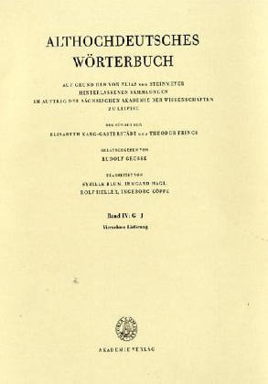 9783050027579: Althochdeutsches Woerterbuch Band IV, Lieferung 14