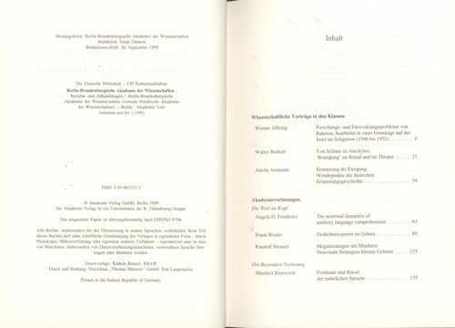 Berichte und Abhandlungen. Band 7. Berlin-Brandenburgische Akademie der Wissenschaften . - Assmann, Aleida (u.a.m.)