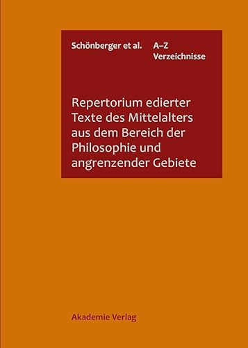 9783050033426: Repertorium Edierter Texte Des Mittelalters Aus Dem Bereich Der Philosophie Und Angrenzender Gebiete