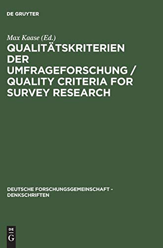 9783050034553: Qualittskriterien Der Umfrageforschung / Quality Criteria for Survey Research: Denkschrift / Memorandum