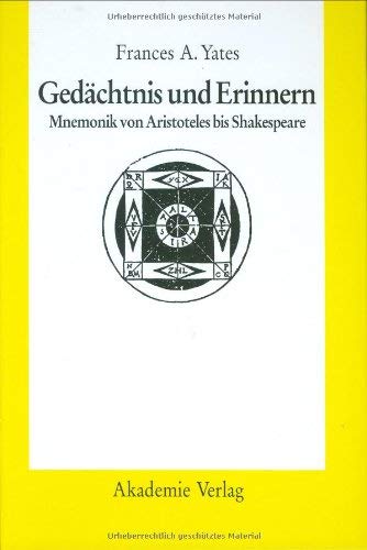 9783050035307: Gedchtnis und Erinnern: Mnemonik von Aristoteles bis Shakespeare