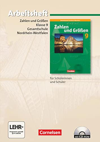 9783060013456: Zahlen und Gren 9. Schuljahr. Erweiterungskurs. Arbeitsheft mit eingelegten Lsungen und CD-ROM: Kernlehrplne Gesamtschule Nordrhein-Westfalen