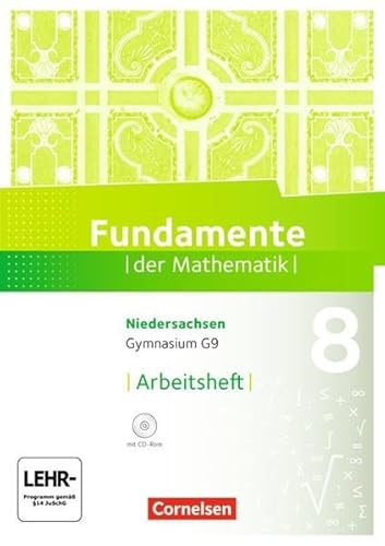 Beispielbild fr Fundamente der Mathematik - Gymnasium Niedersachsen: 8. Schuljahr - Arbeitsheft mit eingelegten Lsungen und CD-ROM zum Verkauf von medimops