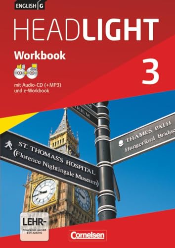 9783060326228: English G Headlight 03: 7. Schuljahr. Workbook mit e-Workbook und Audios Online. Allgemeine Ausgabe