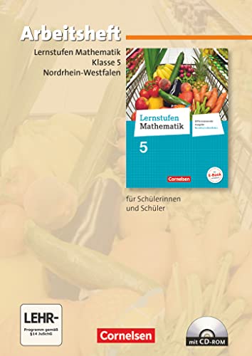 Lernstufen Mathematik 5. Schuljahr. Arbeitsheft mit eingelegten Lösungen und CD-ROM. Hauptschule Nordrhein-Westfalen - Manfred Leppig