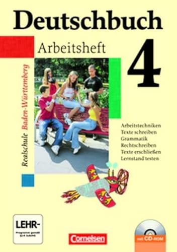 Deutschbuch 4: Arbeitsheft mit CD-ROM und Lösungen (Beiheft) für Realschulen in Baden-Württemberg. Arbeitstechniken, Texte schreiben, Grammatik, Rechtschreiben, Texte erschließen, Lernstand testen. - Becker-Binder, Christa ; Schurf, Bernd (Hrg.) ; Günther Biermann, Jan Diehm, Josi Ferrante-Heidl, Cordula Grunow, Marlene Koppers, Angela Mielke, Bernd Stäblein