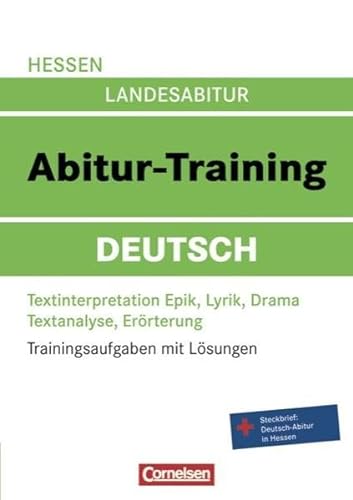 Stock image for Abitur-Training Deutsch - Hessen: Arbeitsbuch mit Trainingsaufgaben und Lsungen: Trainingsaufgaben mit Lsungen for sale by medimops